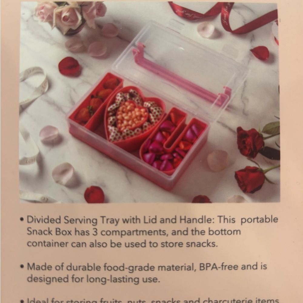 Pink Snack Box - I ❤️ U. shape - Picture 2 of 4